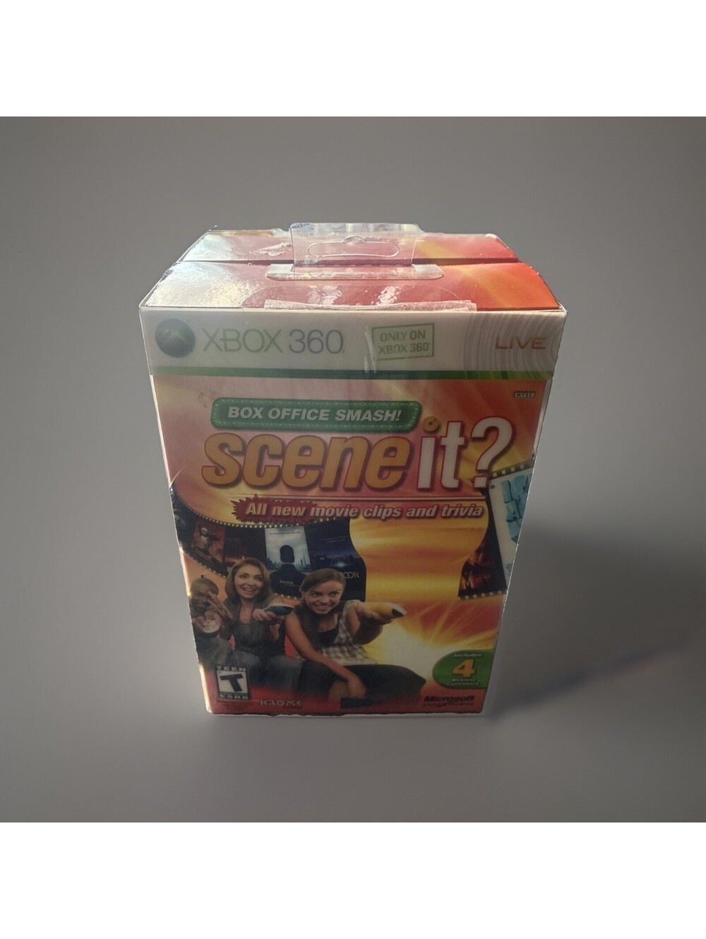 Microsoft Xbox 360 Scene It Box Office Smash 4 Wireless Controllers Complete